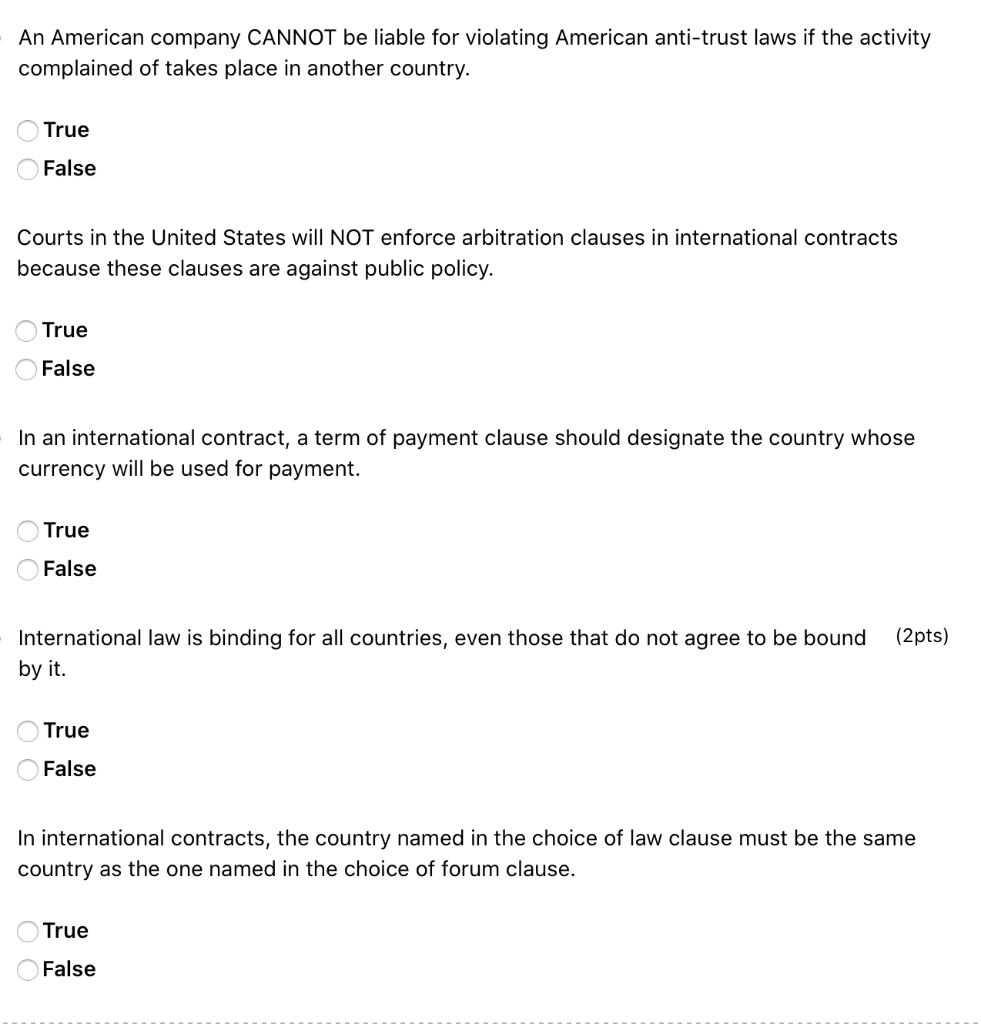 An American company CANNOT be liable for