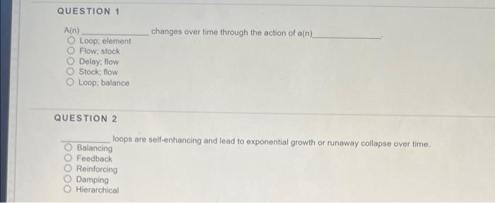 QUESTION 1 changes over time through the action