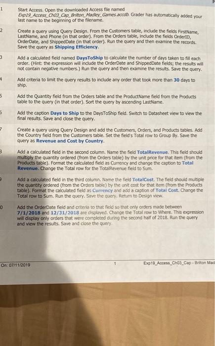 9 1 Start Access. Open the downloaded Access file