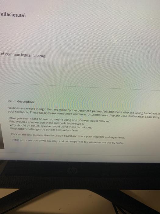 Fallacies.avi of common logical fallacies. Forum