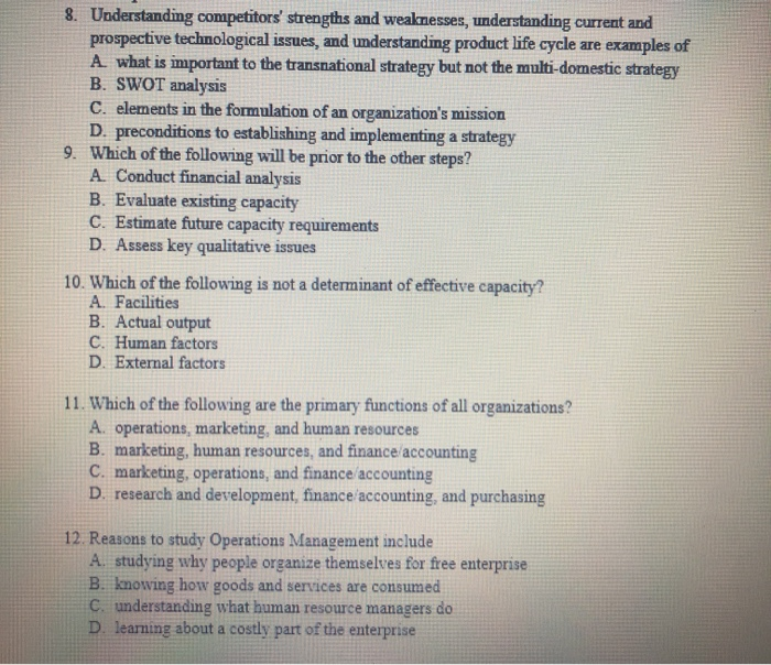 8. Understanding competitors' strengths and