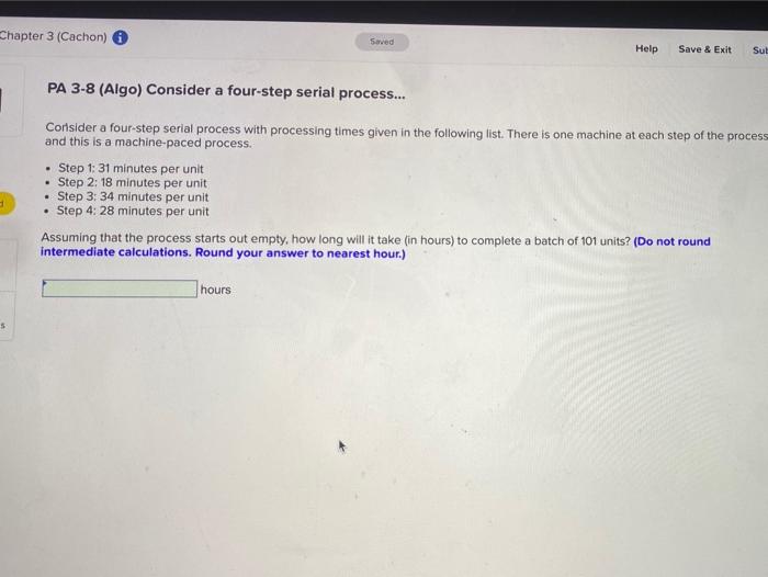 Chapter 3 (Cachon) Saved Help Save & Exit Sul PA