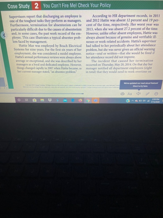 Case Study 2 You Can't Fire Me! Check Your Policy