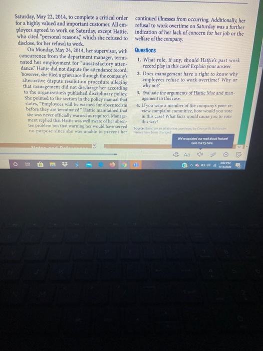 Case Study 2 You Can't Fire Me! Check Your Policy