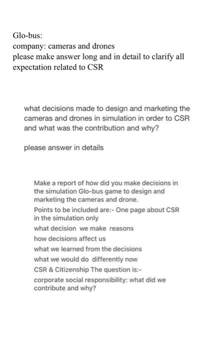 answer as you made decision in the simulation