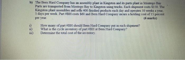 can i get some help please b) The Bem Hard