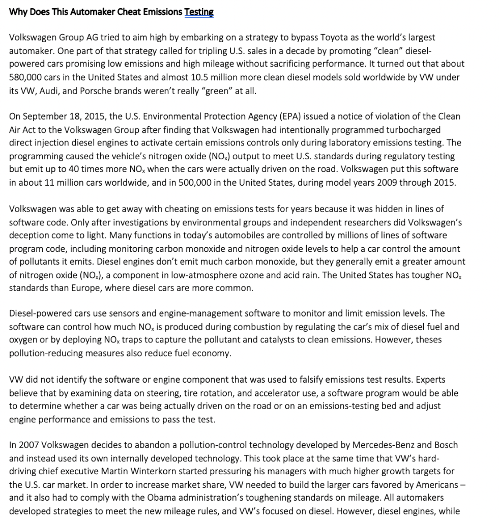 Why Does This Automaker Cheat Emissions Testing