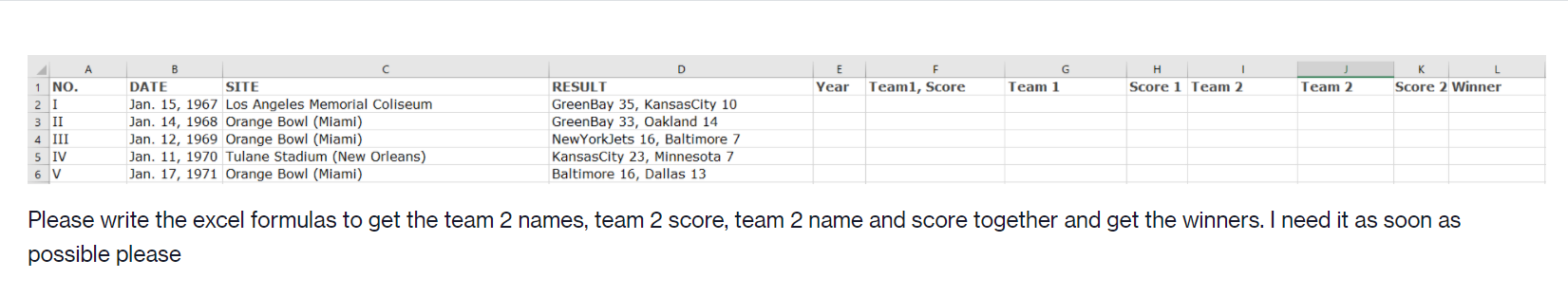 Only right, left, len, find and numbervalue excel