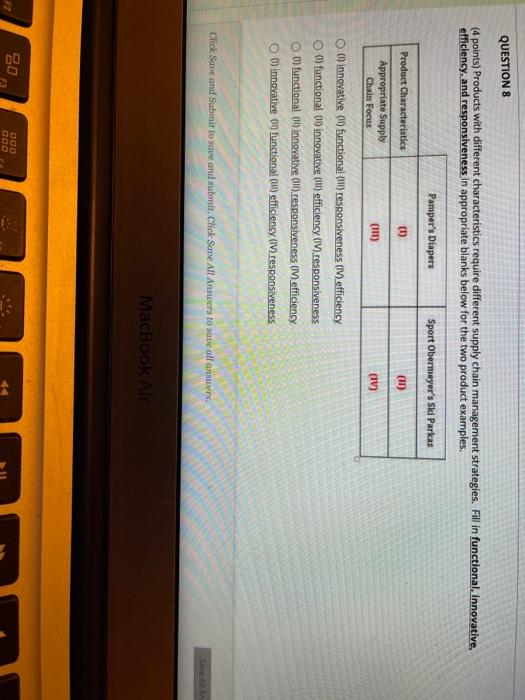 QUESTIONS (4 points) Products with different