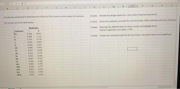 P 'N M Q R K H c D E Astudy was conducted to