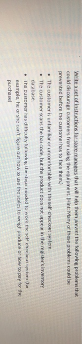 Write a set of instructions for store managers