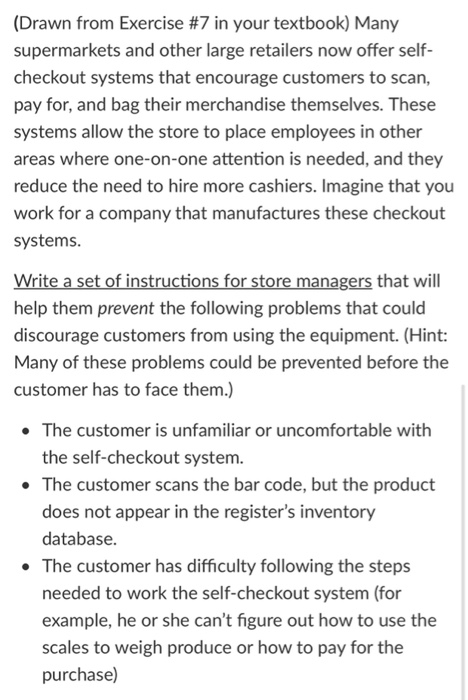 Write a set of instructions for store managers