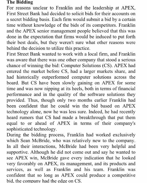 Background APEX was a local computer company that