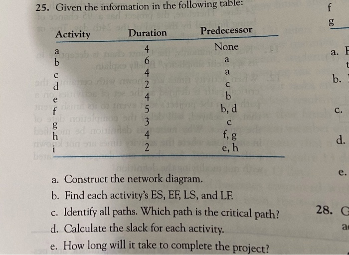 answer with excel and show formulas please 25.