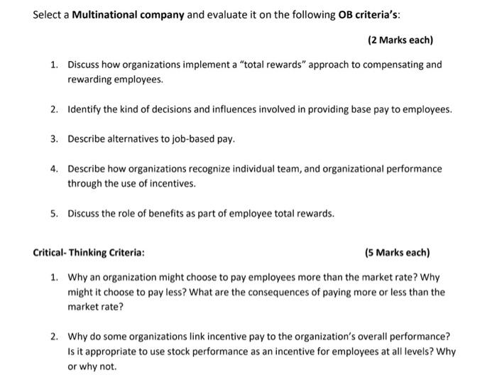 Done all questions and the critical thinking part