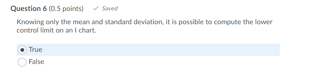 Question 6 (0.5 points) Saved Knowing only the