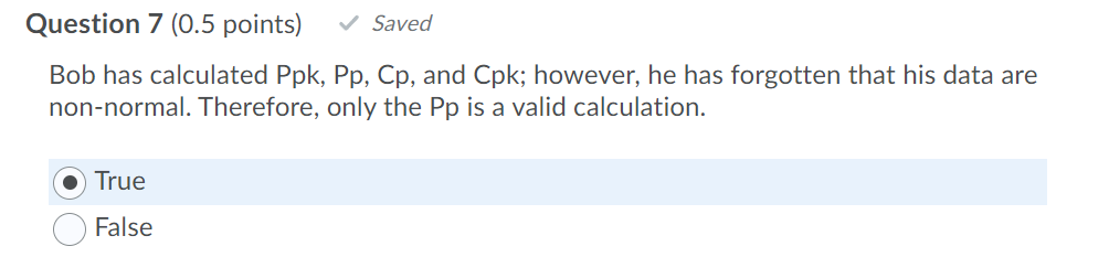 Question 6 (0.5 points) Saved Knowing only the