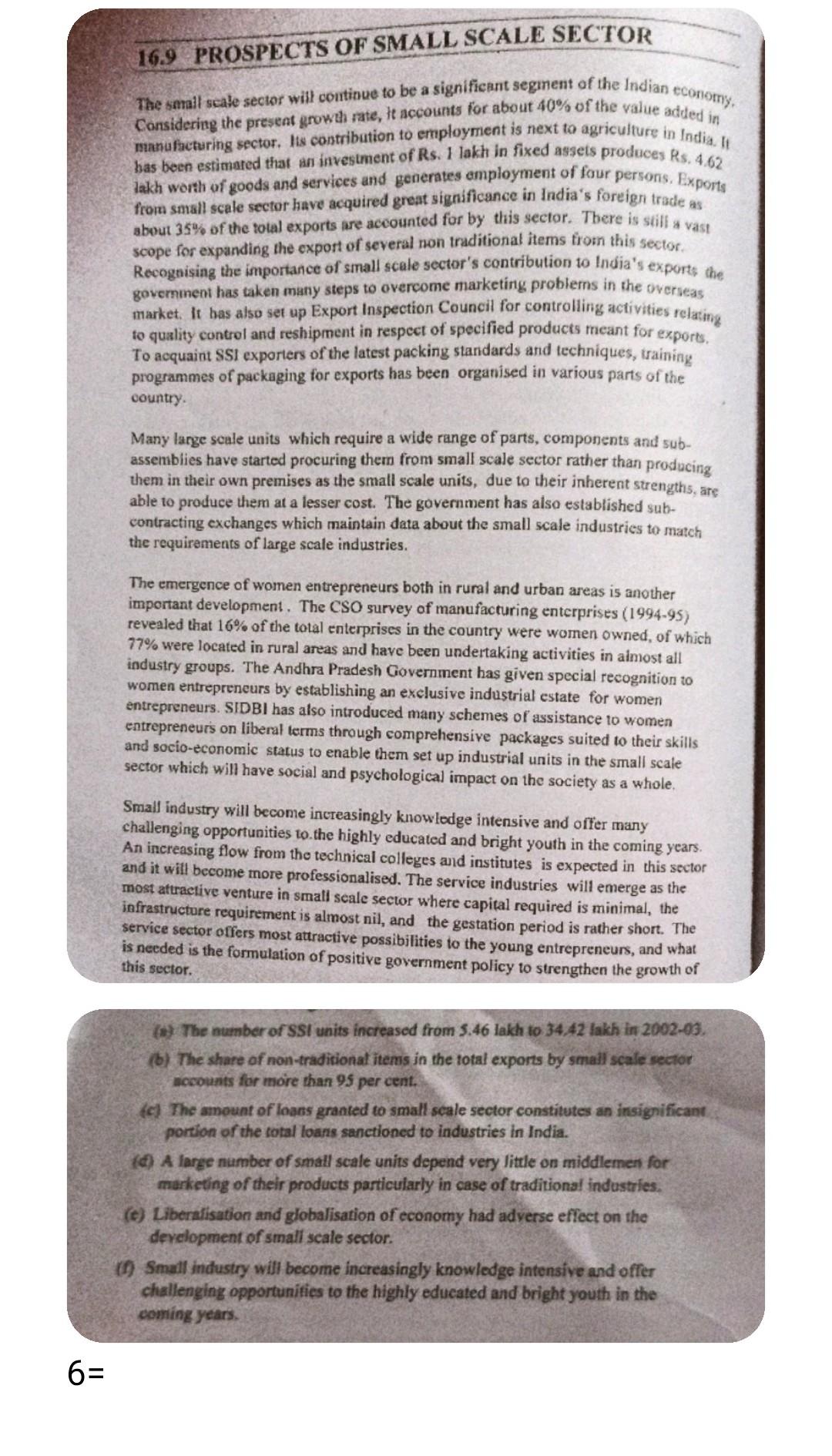 16,9 PROSPECTS OF SMALL SCALE SECTOR economy, The