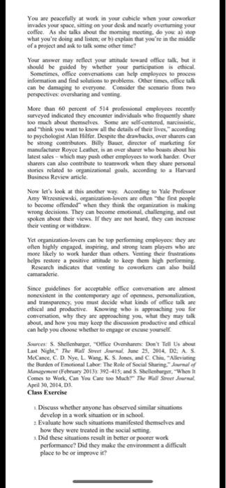 You are peacefully at work in your cubicle when