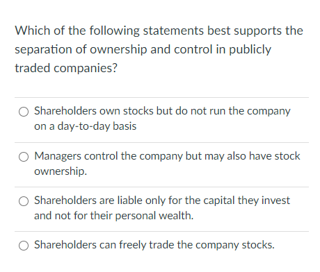 Which of the following statements best supports