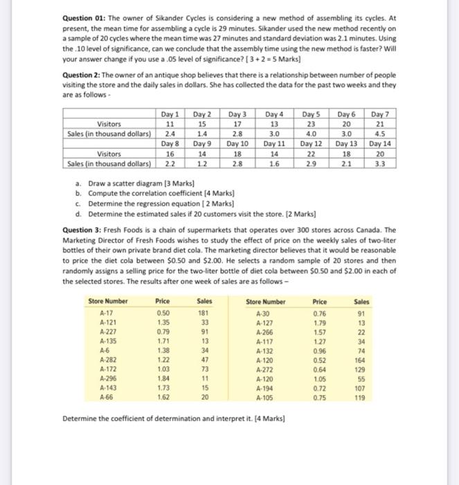 do as soon as possible Question 01: The owner of