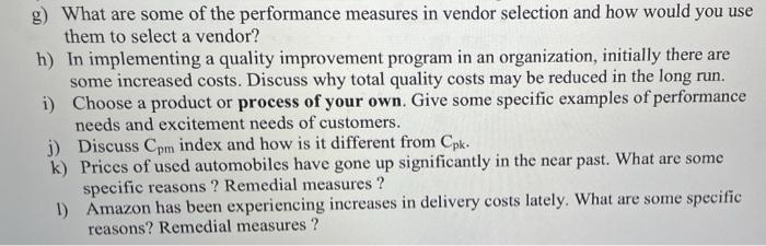 g) What are some of the performance measures in