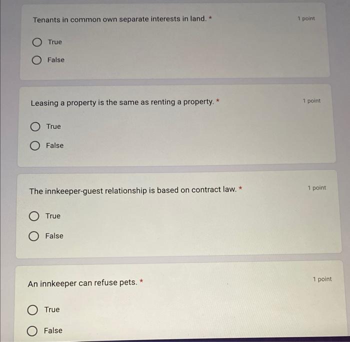 Tenants in common own separate interests in land.