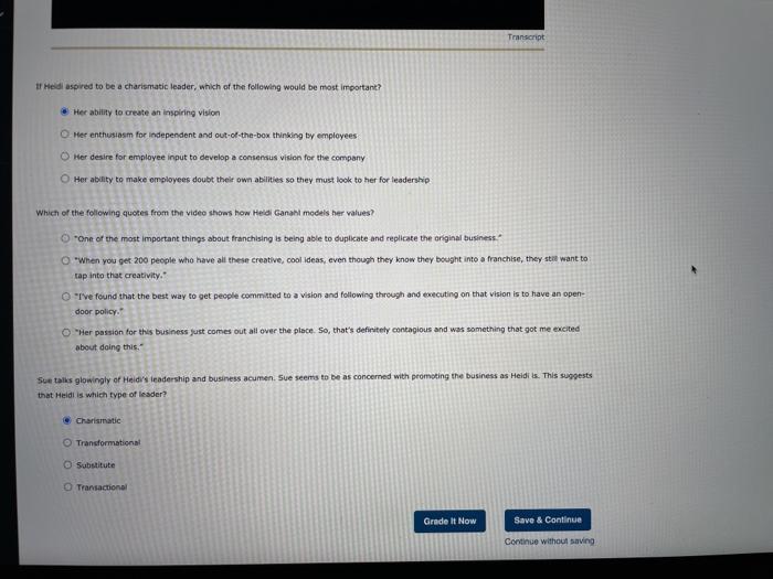 Transcript If Heldi aspired to be a charismatic