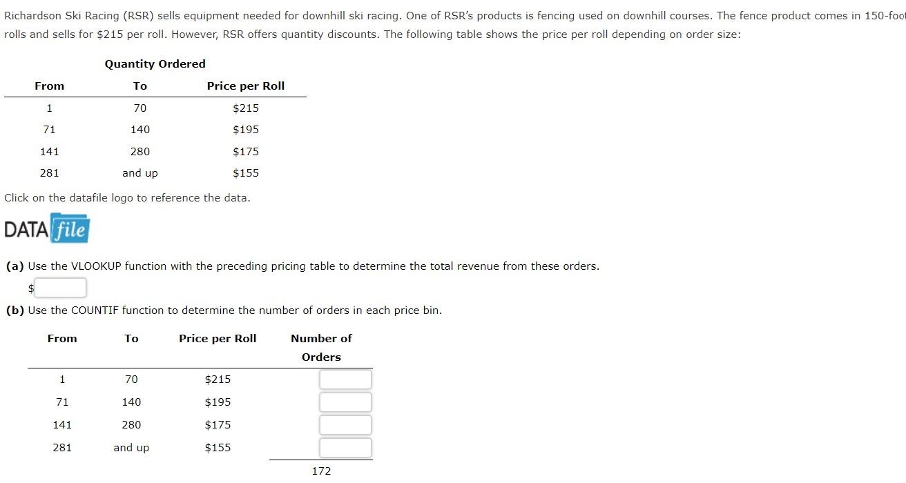 rolls and sells for $215 per roll. However, RSR