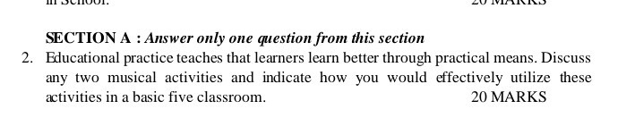 SECTION A : Answer only one question from this