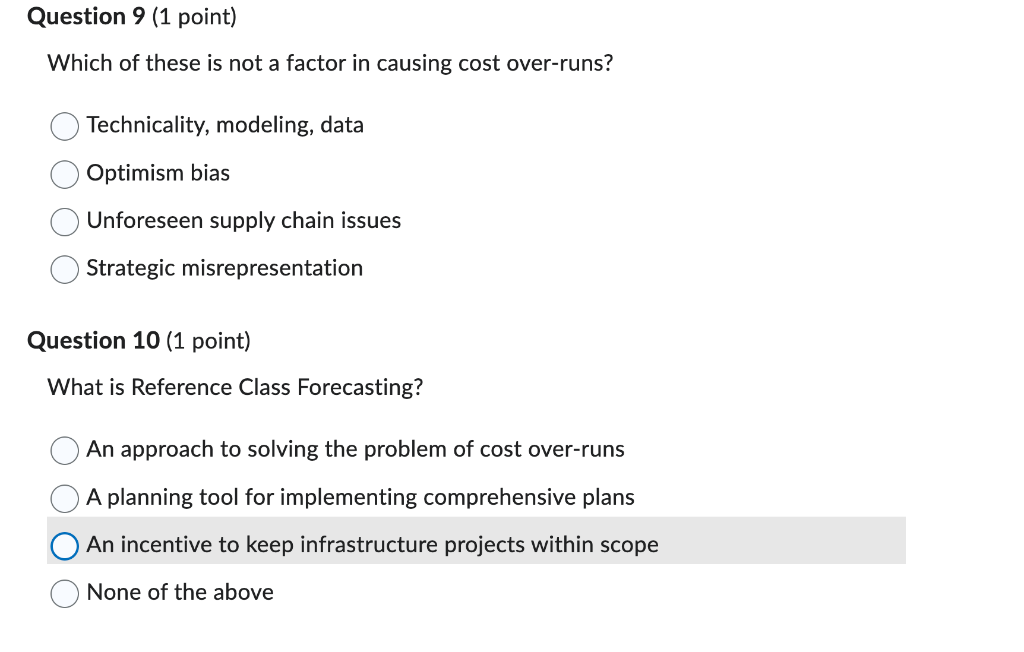 Which of these is not a factor in causing cost