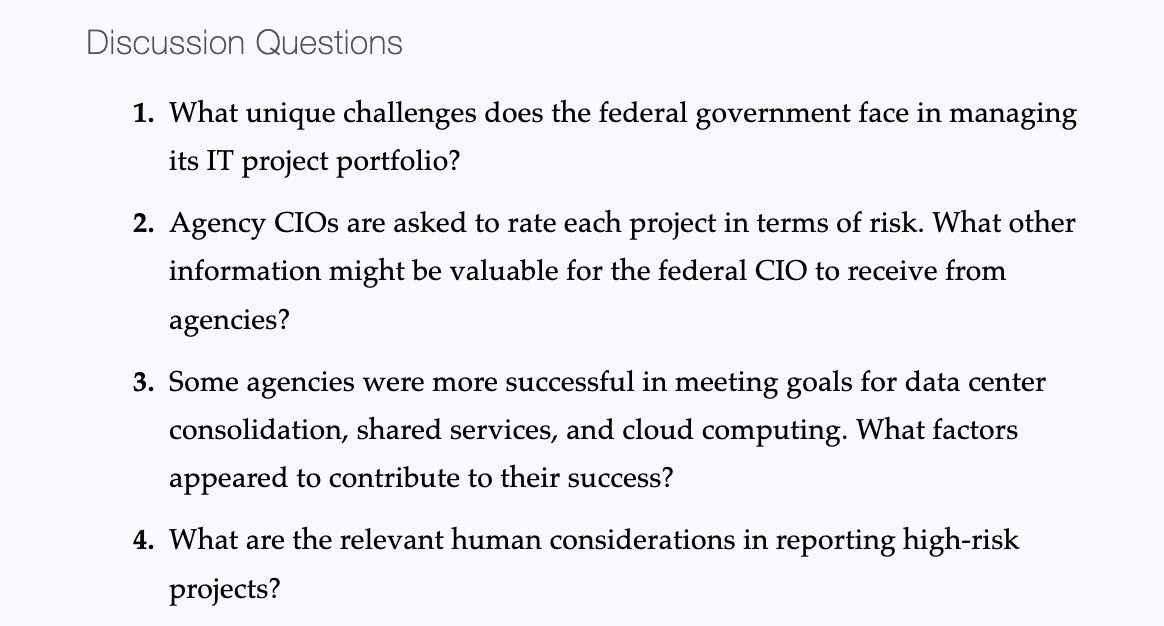 Discussion Questions 1. What unique challenges