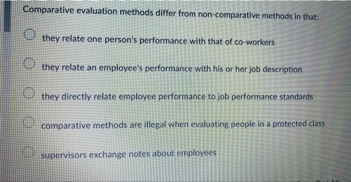 Comparative evaluation methods differ from