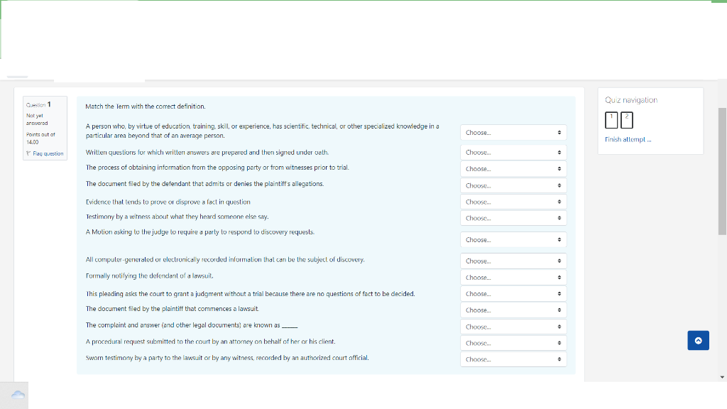 I need help with these questions Match the Term