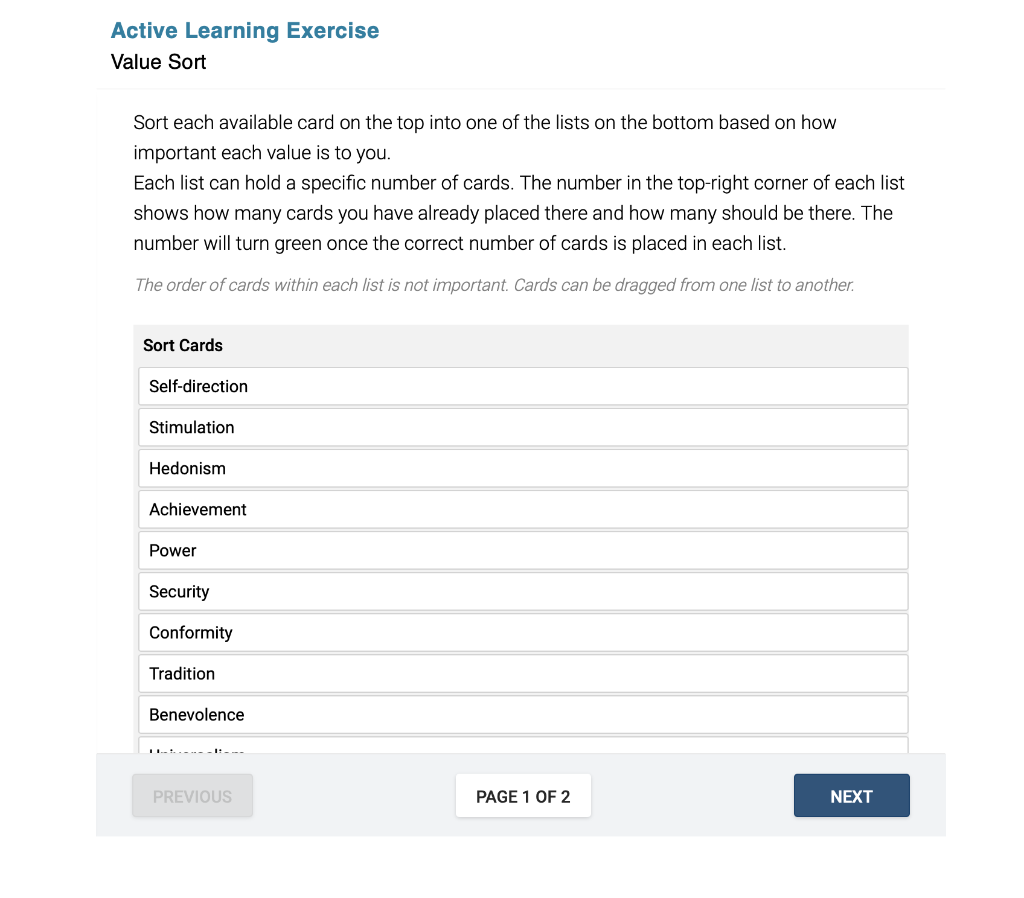 Active Learning Exercise Active Learning Exercise