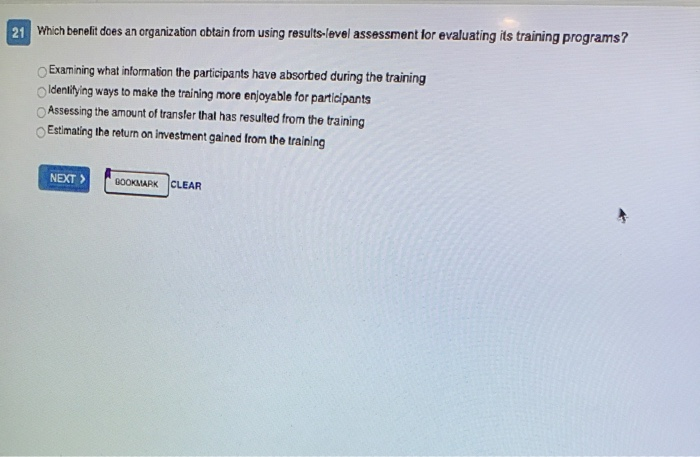 21 Which berelit does an organization obtain from