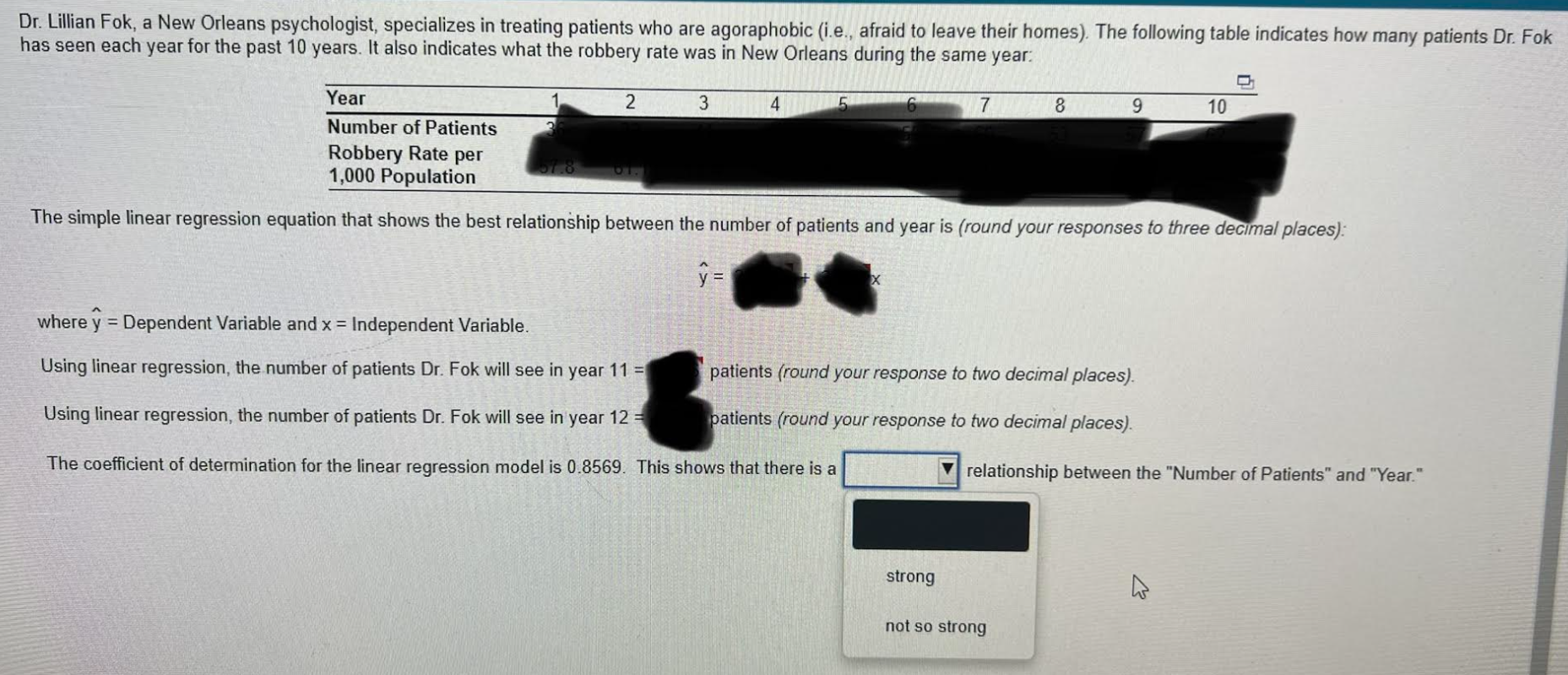 use the data shown here ^ please show work Dr.