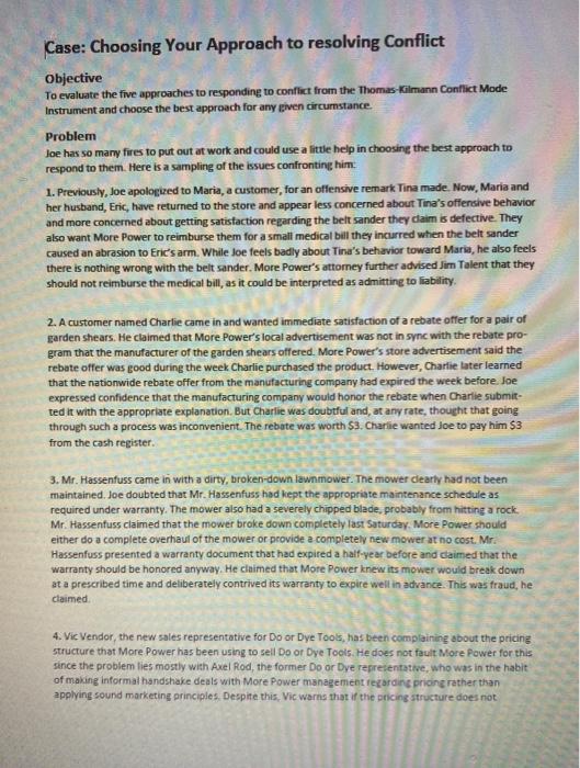 Case: Choosing Your Approach to resolving