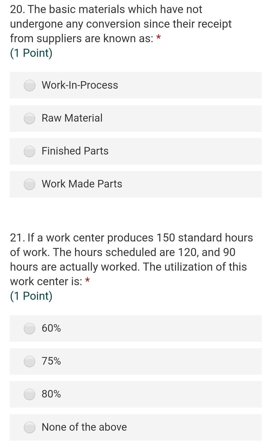 20. The basic materials which have not undergone