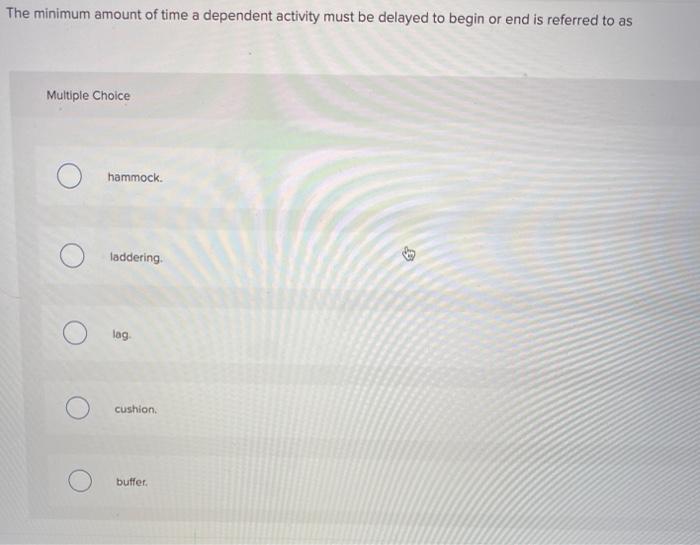 The minimum amount of time a dependent activity