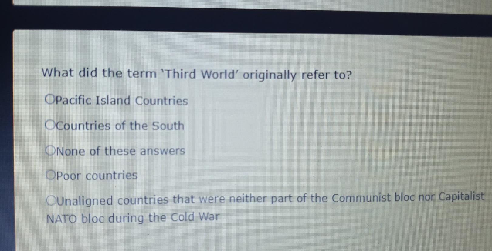 just answer no explanation What did the term