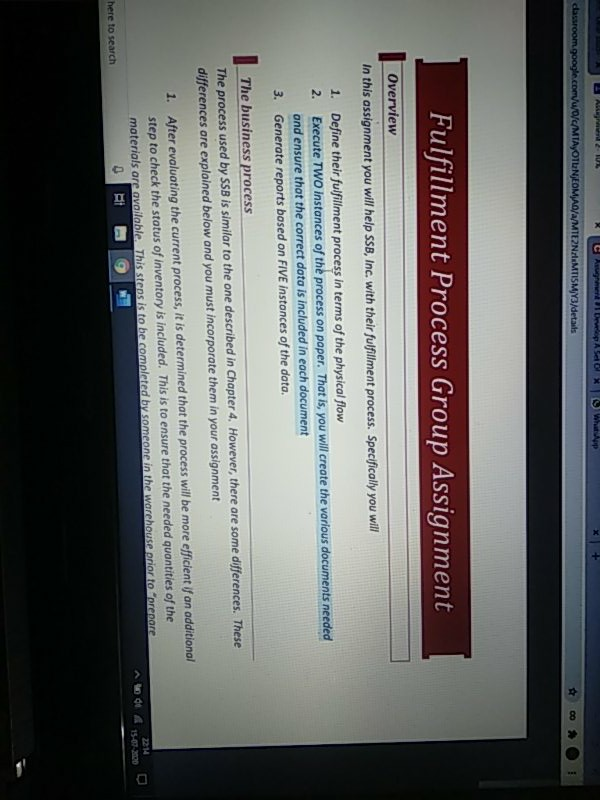 2. Execute TWO instances of the process on paper.