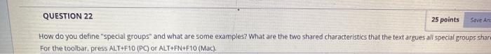 QUESTION 22 25 points Save An How do you define