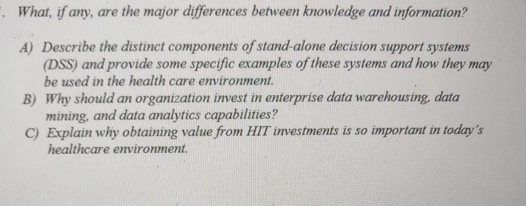 What, if any, are the major differences between