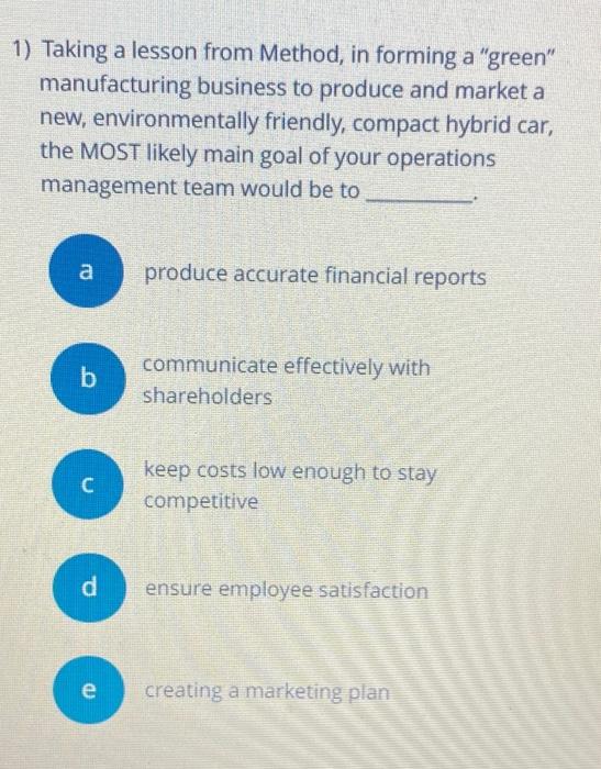 1) Taking a lesson from Method, in forming a