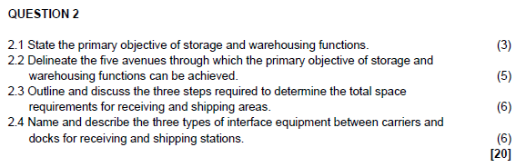 (3) QUESTION 2 2.1 State the primary objective of