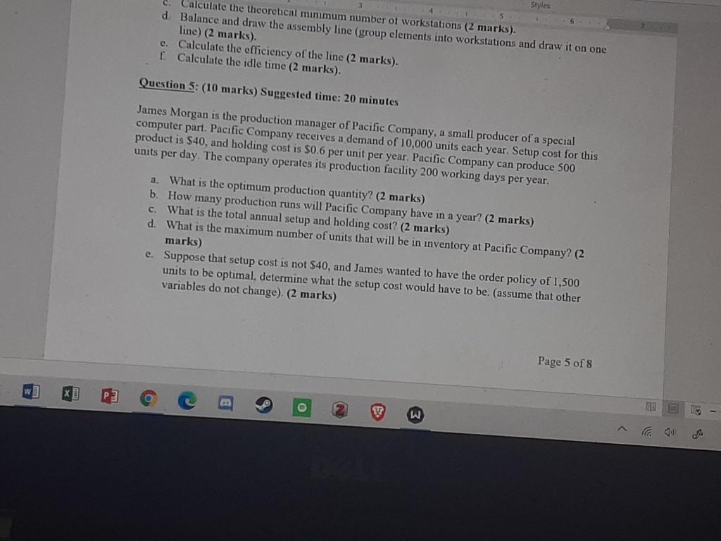 Styles Calculate the theoretical minimum number