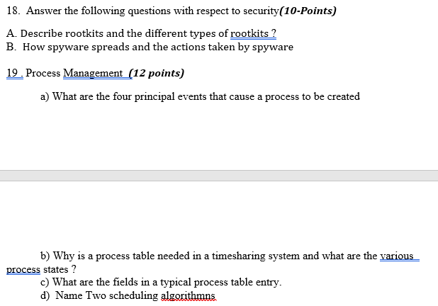 18. Answer the following questions with respect