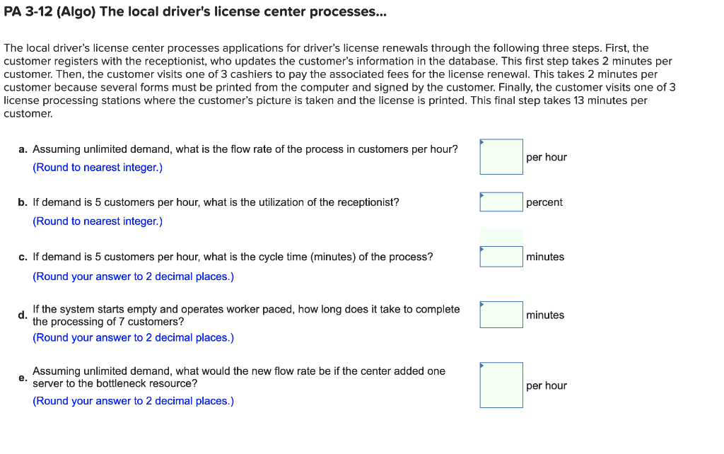 PA 3-12 (Algo) The local driver's license center