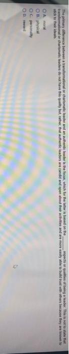 The primary difference between a transformational